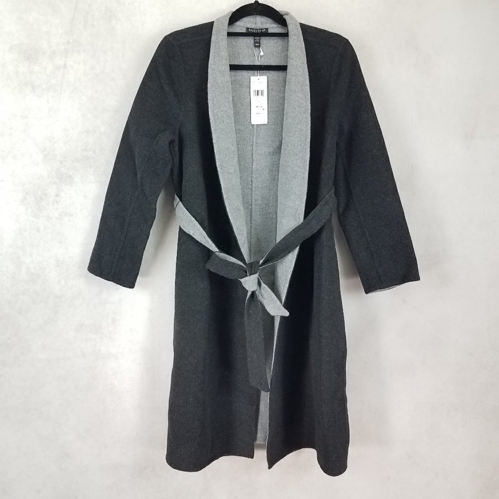 +NEW Eileen Fisher Petite PM Hooded Wool & Cashmere Double Face Coat NWT $788